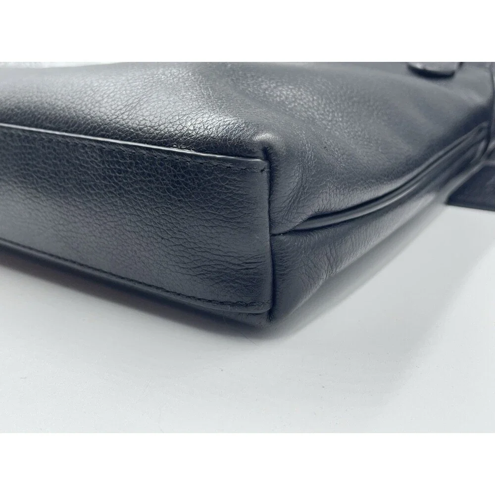 Coach Houston Flight Bag Black Smooth Leather Crossbody Messenger F68014 EUC!